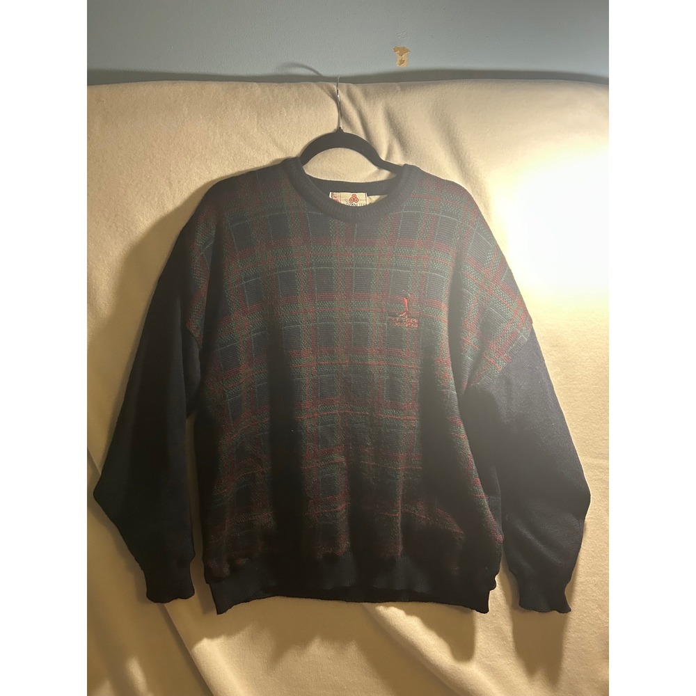 ProQuip Mens XL Sweater Gore-Tex Windstopper Wool Blend Plaid Golf Pullover UK